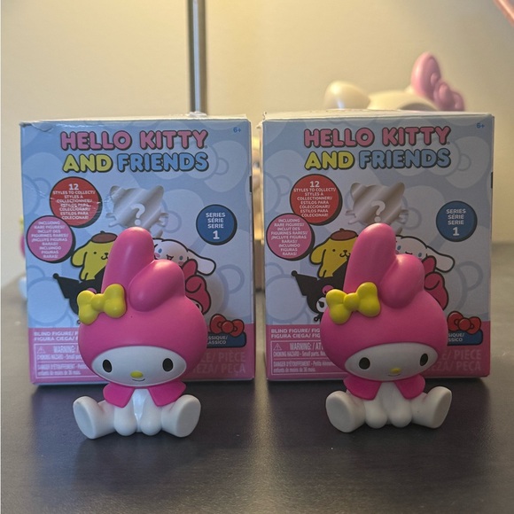 Hello Kitty My Melody Figure - Pink and White with Yellow Bow - Picture 1 of 2